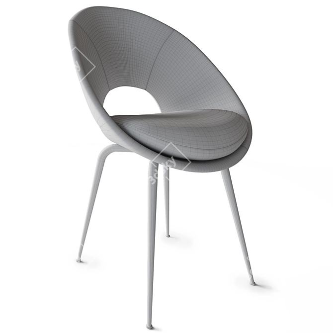 Modern Orb Leather Chair: Silhouette Set 3D model image 3