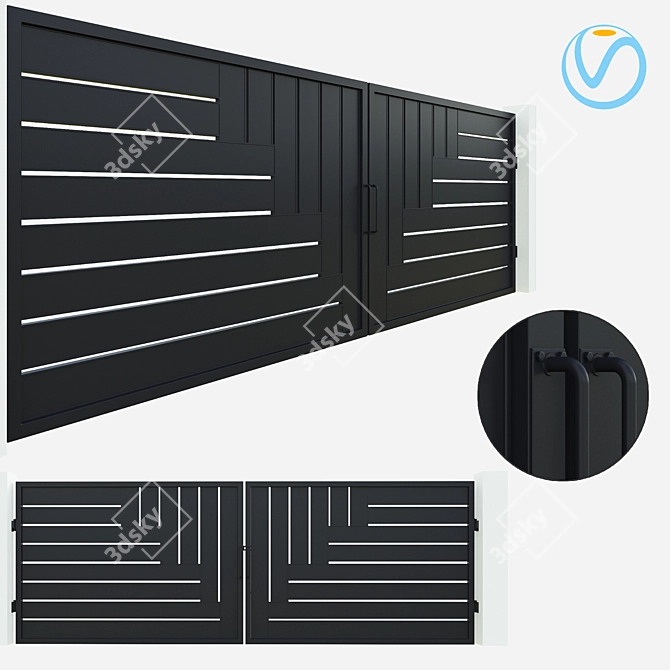 Vray Gate 01 - Modern Design 3D model image 1