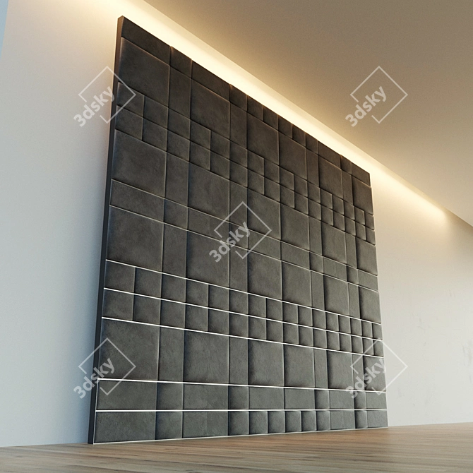Metallic Trim Soft Panel for Decorative Walls 3D model image 2