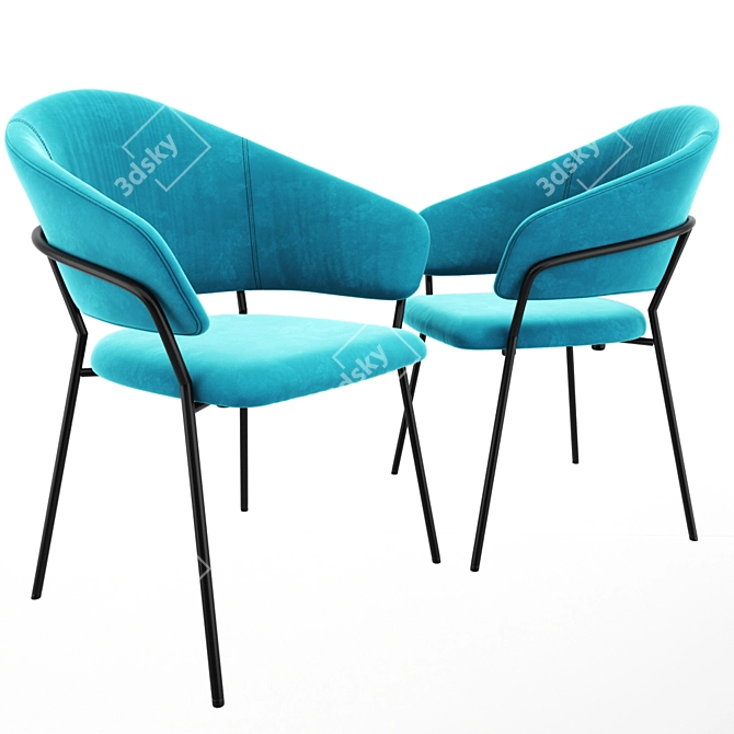 Sleek Jazz Stool & Chair 3D model image 2