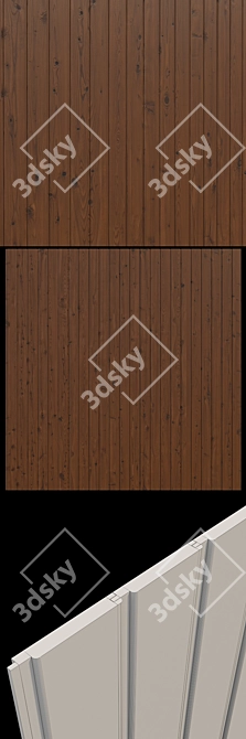  Seamless Soft Line Wall Paneling 3D model image 3