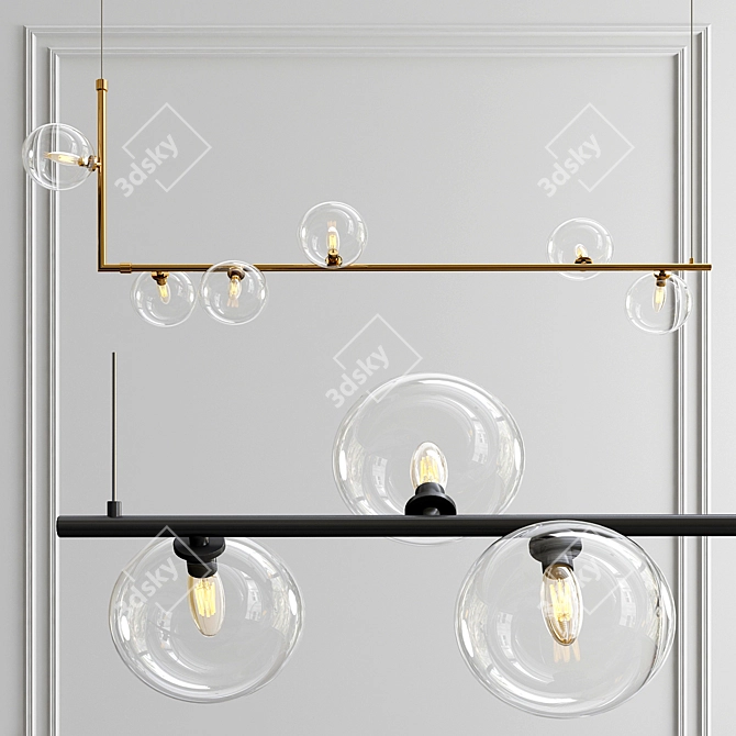 Minimalist Air Suspension Lamp 3D model image 1