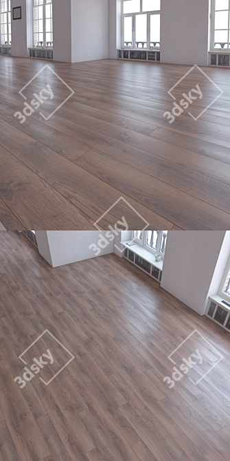 Wooden Plank Laminate Flooring - Realistic Textures 3D model image 2