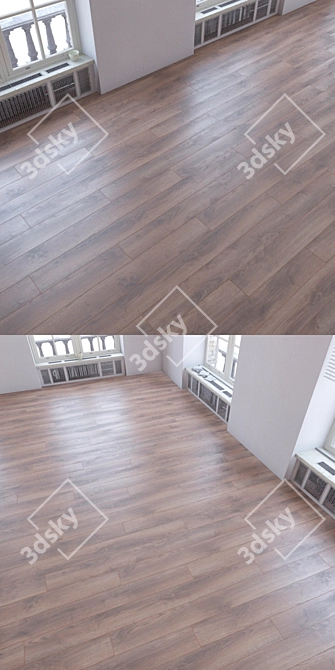 Wooden Plank Laminate Flooring - Realistic Textures 3D model image 3