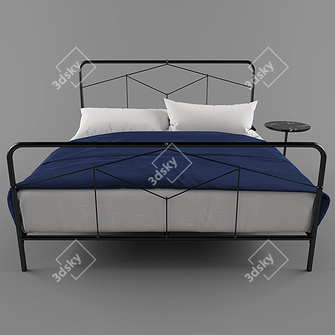 Elegant Casey Iron Bed 3D model image 2