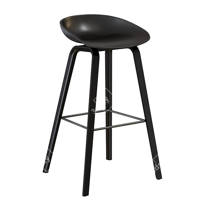 Sleek and Stylish AAS 32 Bar Stool 3D model image 2