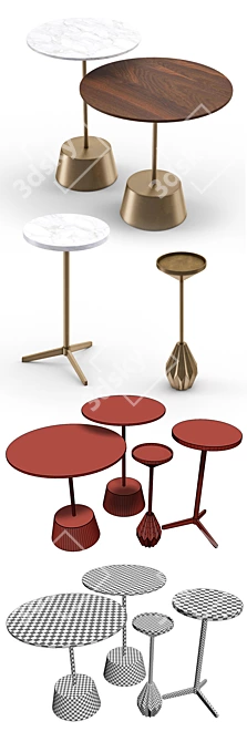 Sleek West Elm Side Tables 3D model image 2