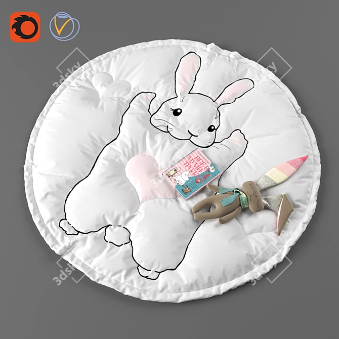Bunny Wonderland Rug 3D model image 1