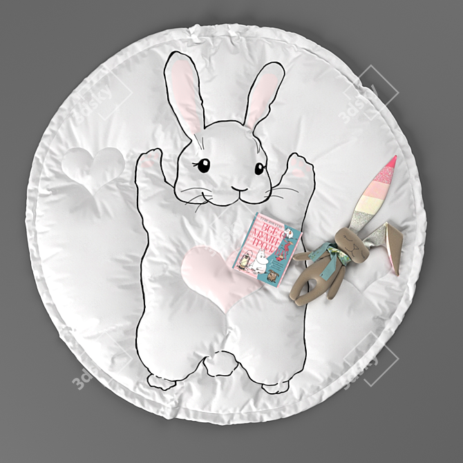 Bunny Wonderland Rug 3D model image 2