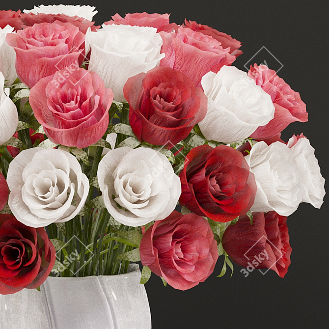 Elegant Rose Bouquet 3D model image 2