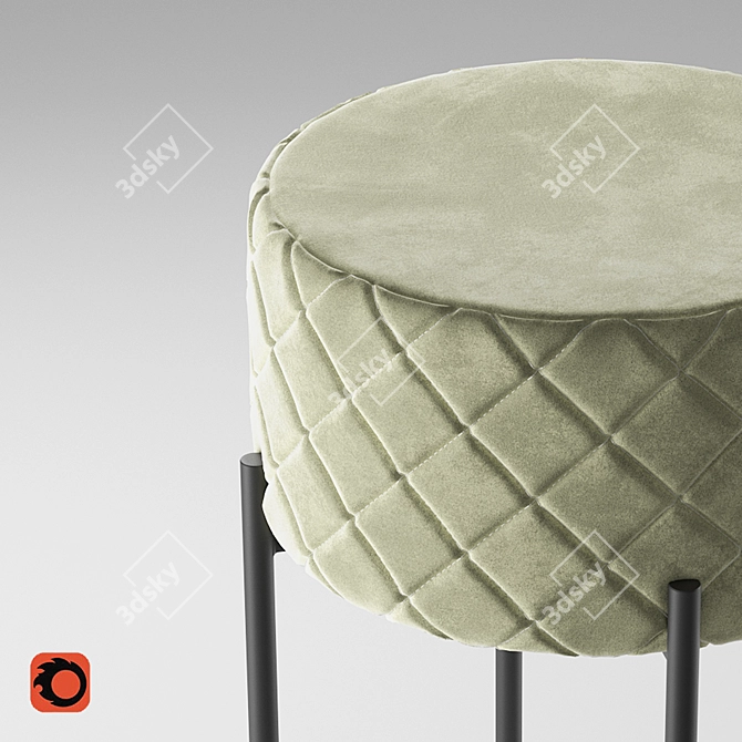 Panama Bar Stool: Stylish and Durable 3D model image 3