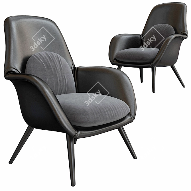 Elegant Swoon Lounge Chair 3D model image 1