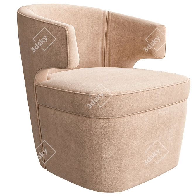 Elegant Cary Club Chair 3D model image 1