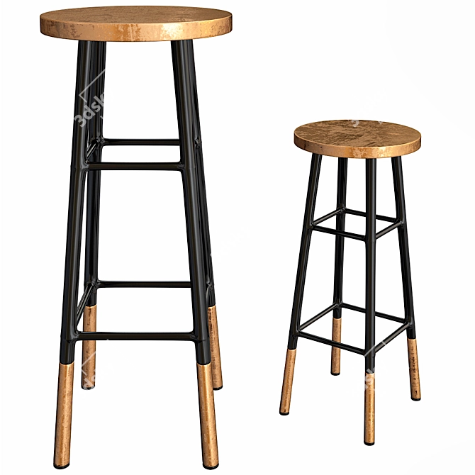 Modern Emery Counter Stools 3D model image 1