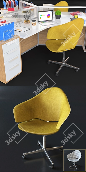 Sleek Office Set with Modern Stations 3D model image 3