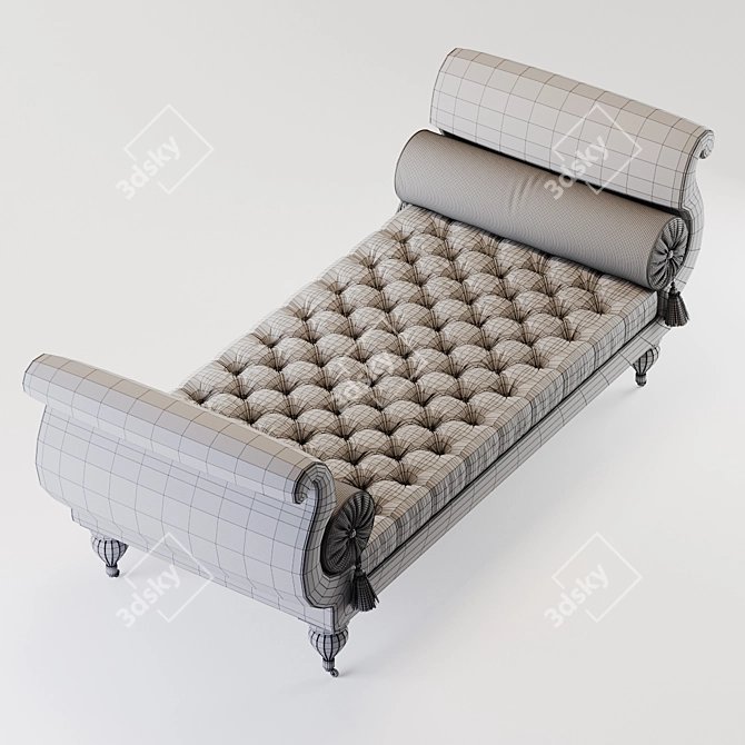 Elegant King William IV Daybed 3D model image 3