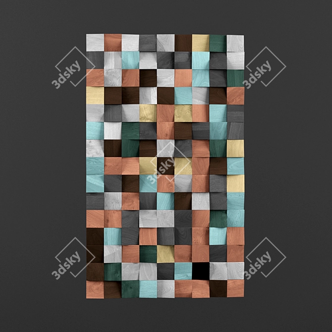 Geometric Wood Art - Abstract Masterpiece 3D model image 1