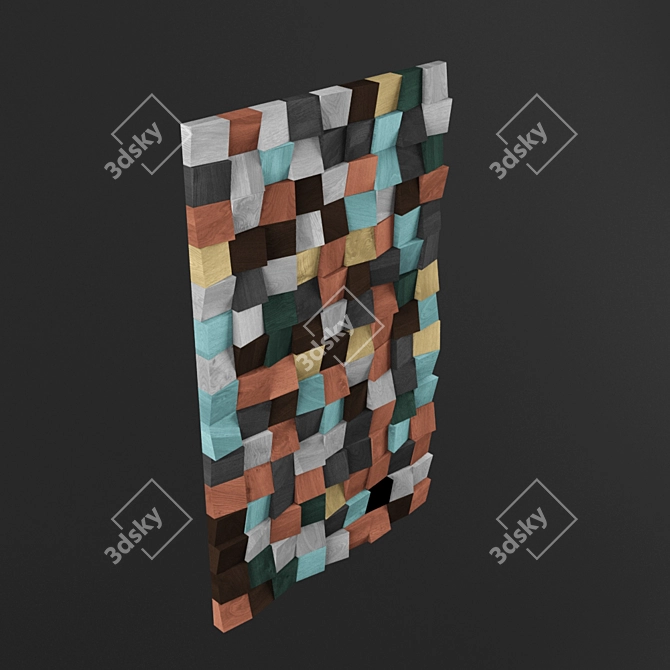 Geometric Wood Art - Abstract Masterpiece 3D model image 2