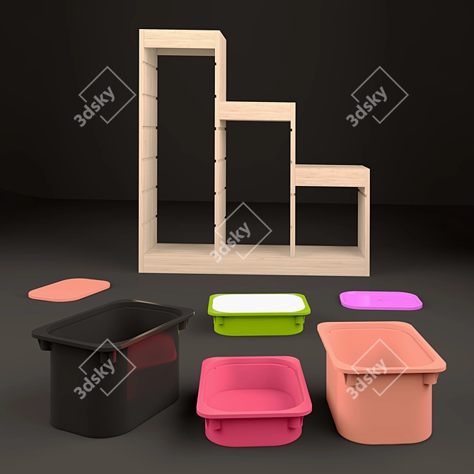 Playful Storage Solution 3D model image 1