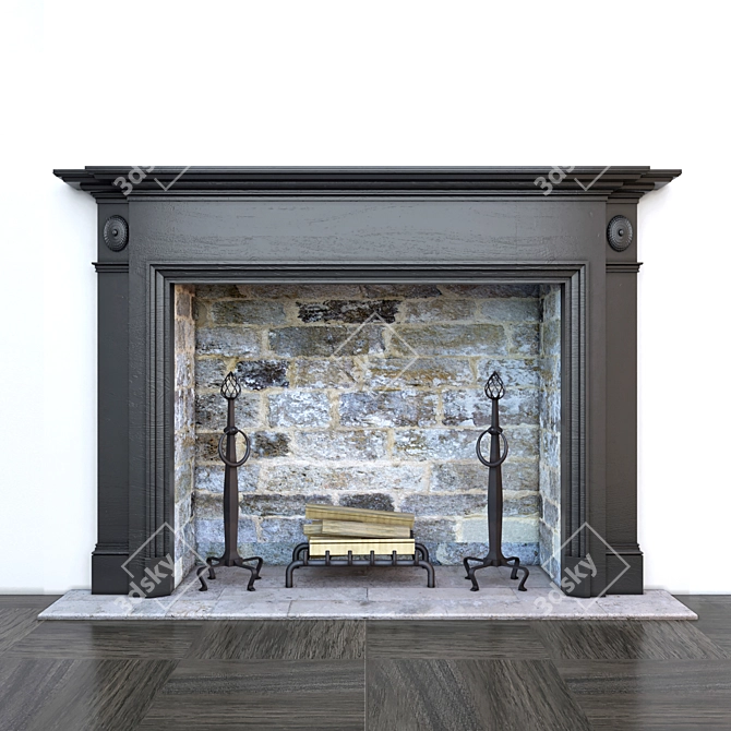 Russian Fireplace: Warm and Stylish 3D model image 1