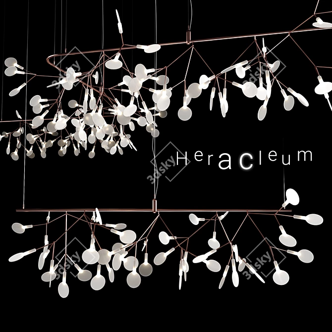 Copper Heracleum Endless Chandelier 3D model image 1