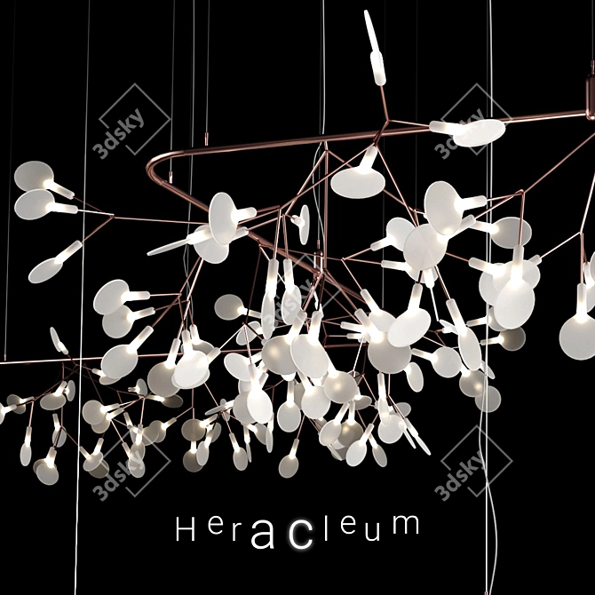 Copper Heracleum Endless Chandelier 3D model image 2