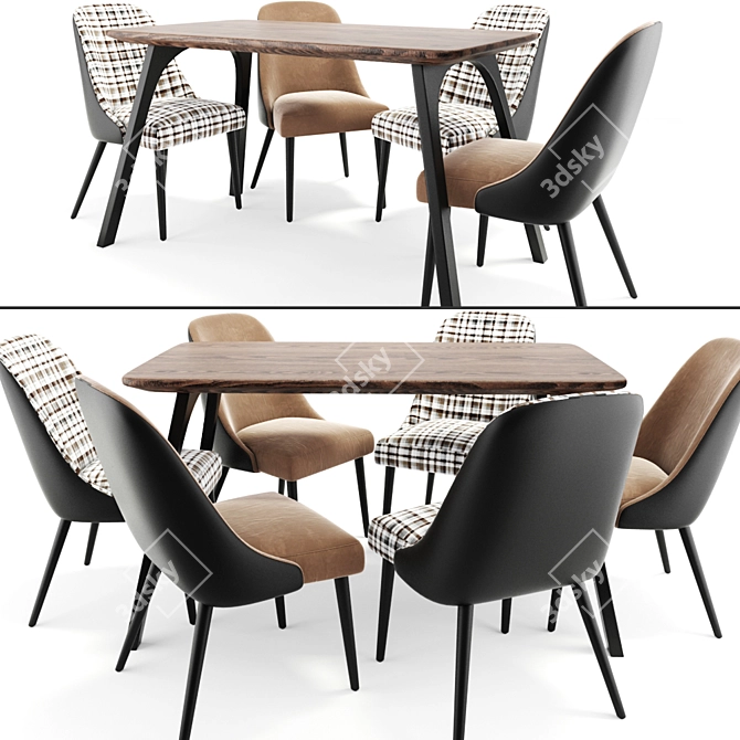 Modern Zuma Dining Set 3D model image 1