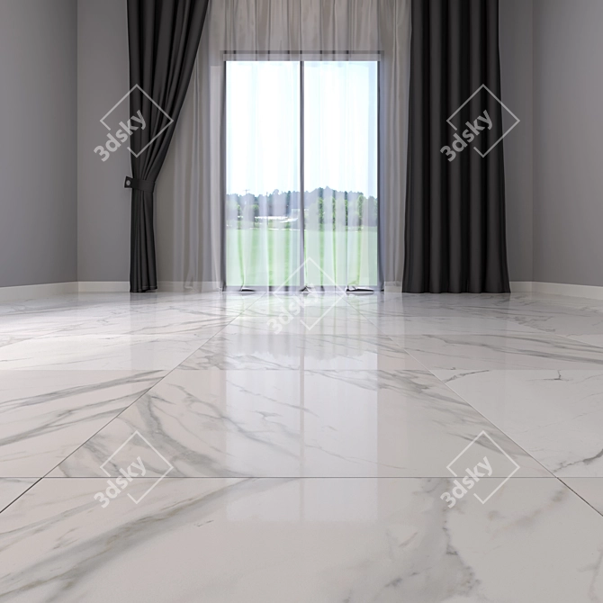 Elegant Marble Floor Tiles 3D model image 2