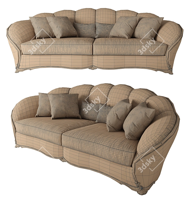 Gold Comfort Dahlia Sofa 3D model image 3