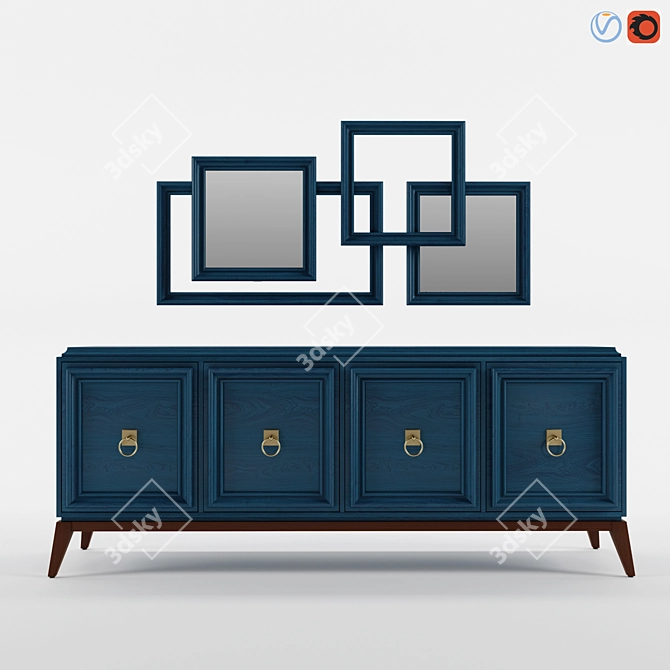 Enza Home Elegance Sideboard: Elegant and Spacious Storage Solution 3D model image 1