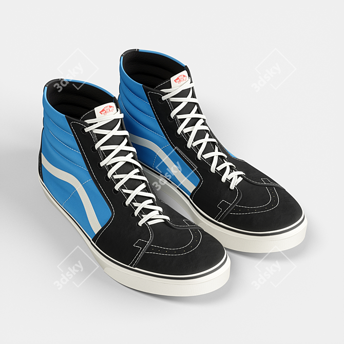 Poly Mid Vans: Sleek Hi-Top Shoes 3D model image 1