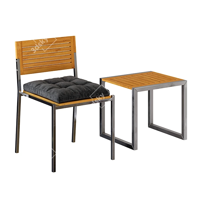 Modern Street Furniture Set 3D model image 1