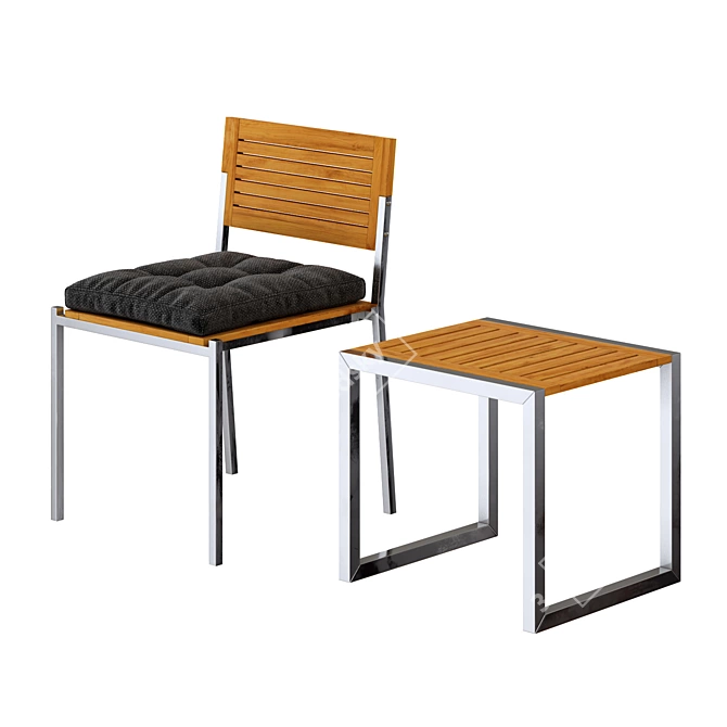 Modern Street Furniture Set 3D model image 2