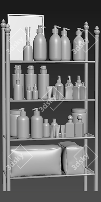 Modern Bathroom Accessory Set 3D model image 2