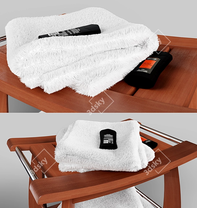 Spa Teak Shower Bench 3D model image 2