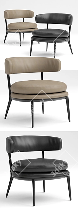 Modern Style Maxalto CARATOS Chair 3D model image 2