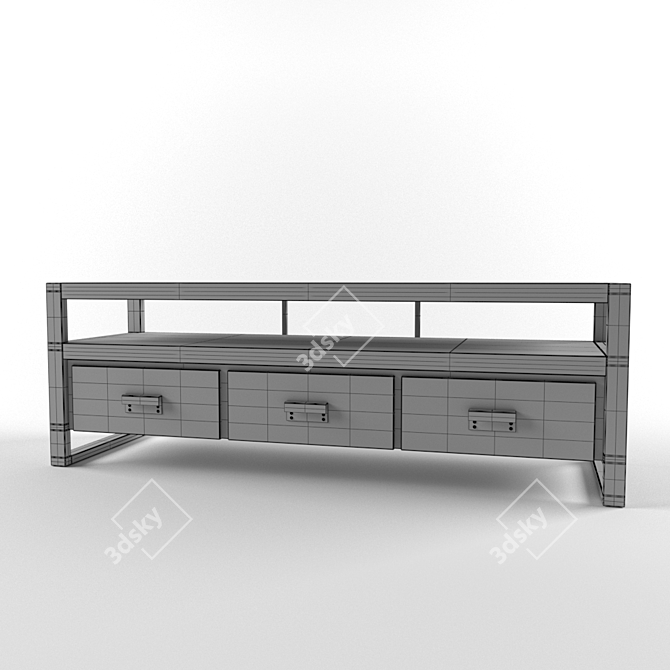 Modern Bin Pull Media Console 3D model image 3