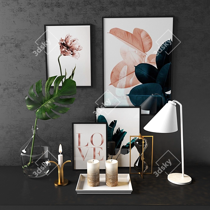 3D Decor Set - Stylish Home Accents 3D model image 1