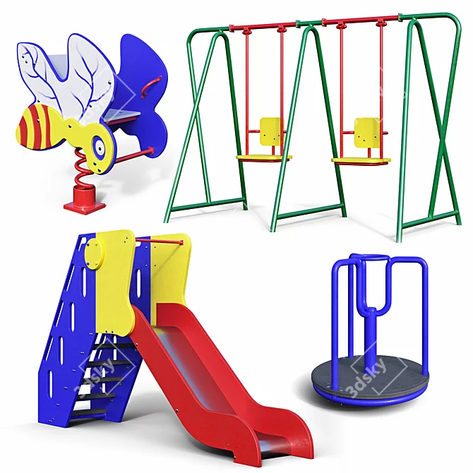 Playtime Fun: Kids' Play Equipment 3D model image 1