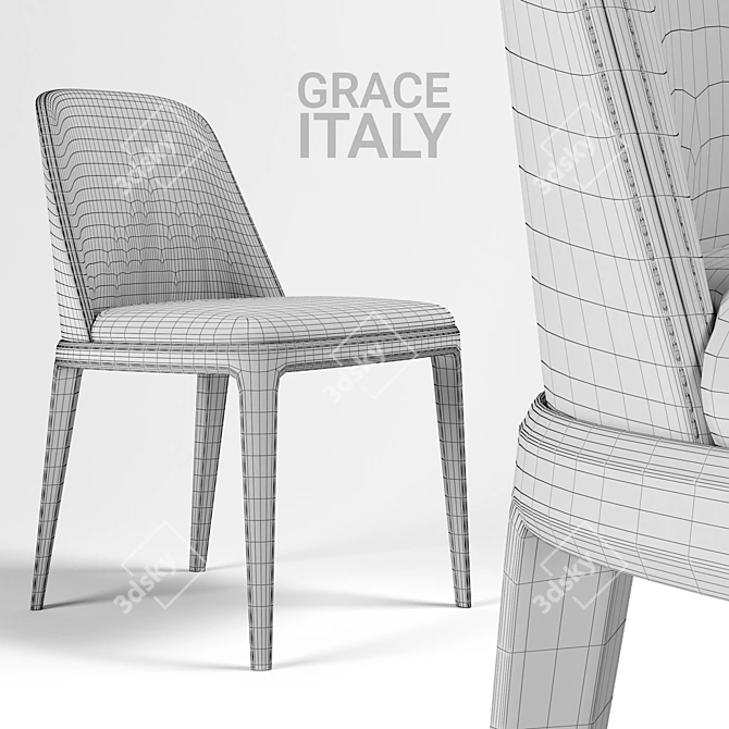 Title: Elegant Beige Poliform Grace Chair 3D model image 3
