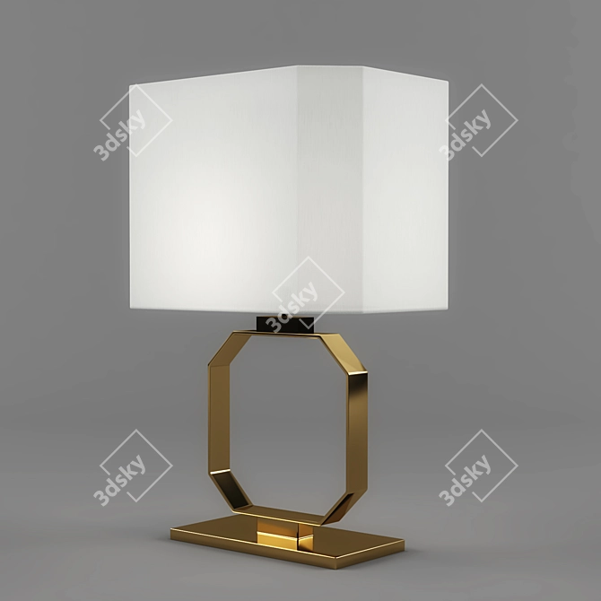 Elegant Gold Chrome Medium Lamp 3D model image 1