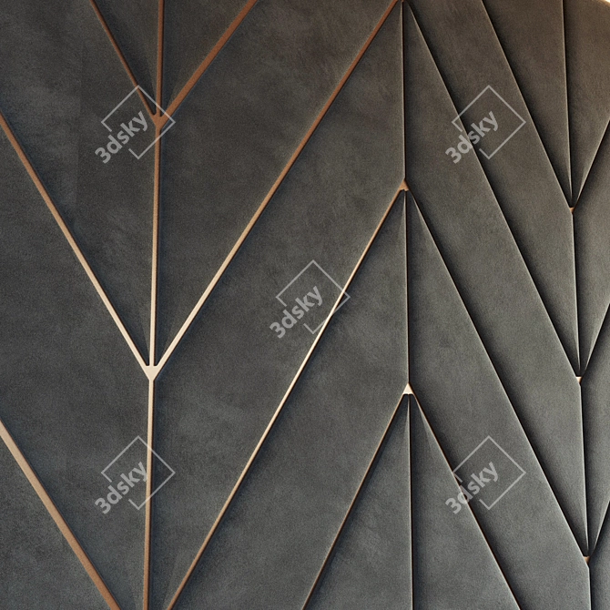 Versatile Soft Panel Wall: Customizable Decor with Metal Moldings 3D model image 2