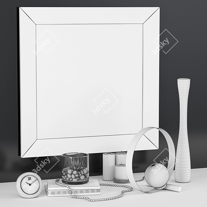 Modern Reflections Wall Mirror: Essenzia Art Deco 3D model image 3