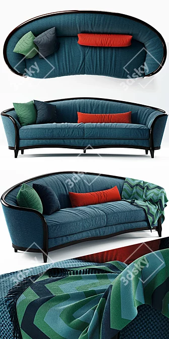 Vintage-style Altavilla Novecento Sofa 3D model image 2