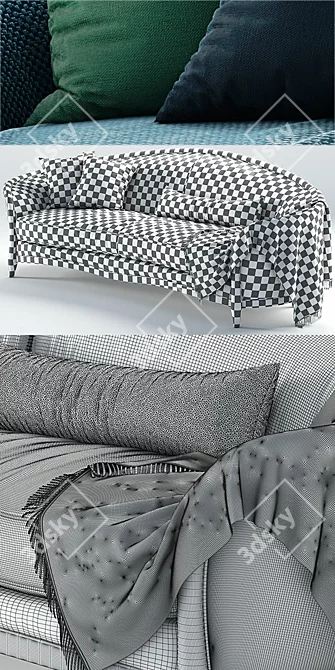 Vintage-style Altavilla Novecento Sofa 3D model image 3