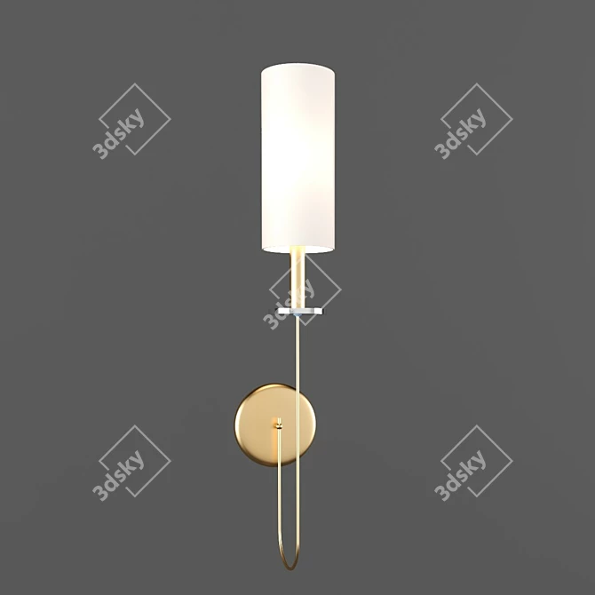 Luxury Golden Bathroom Sconce 3D model image 1