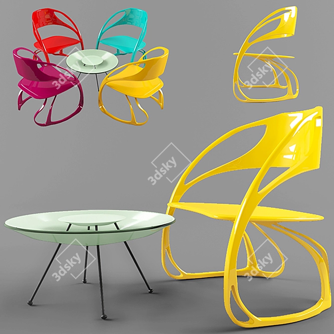 Elegant Butterfly Chair: 3D Max Version 2014 3D model image 1