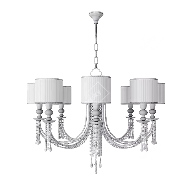 Elegant Bience 8-Light Chandelier 3D model image 2