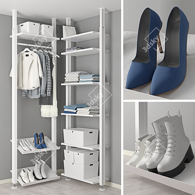 Functional IKEA ELVARLI Storage System 3D model image 1