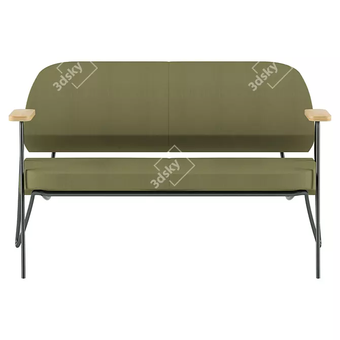 Forgemobili FRC-I 044: Stylish Two Seater Sofa 3D model image 2